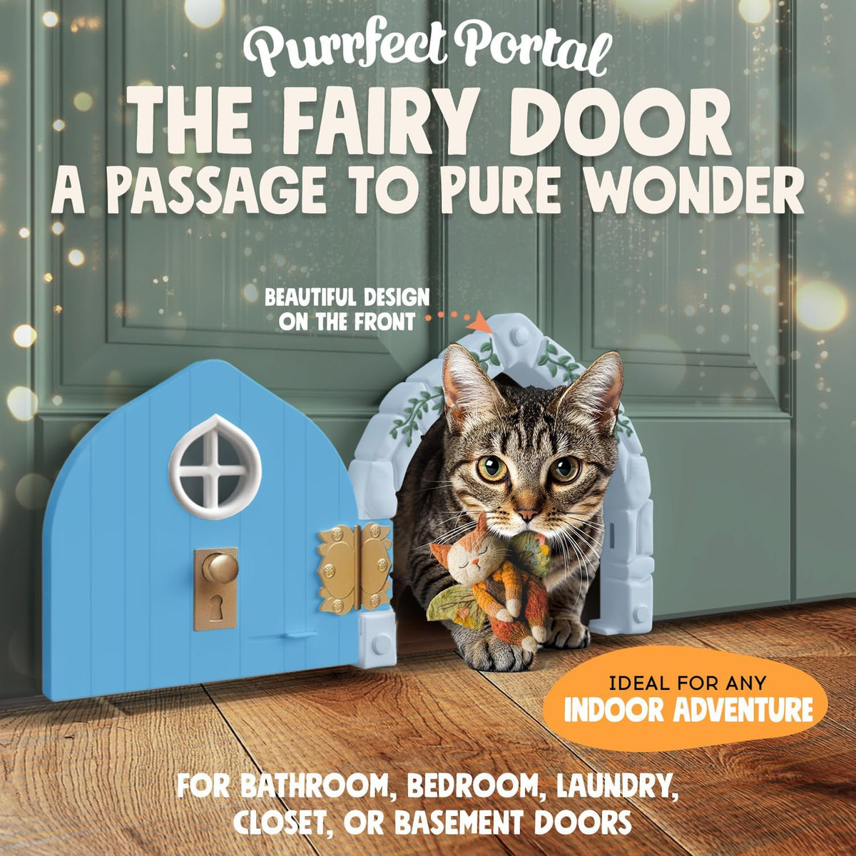 Fairy Door Interior Pet Door - Blue - image 2