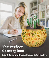 PieceRelax Unique 3D Puzzle Planter, 80 Plastic Pieces [K1101] - Elegant Green - image 3