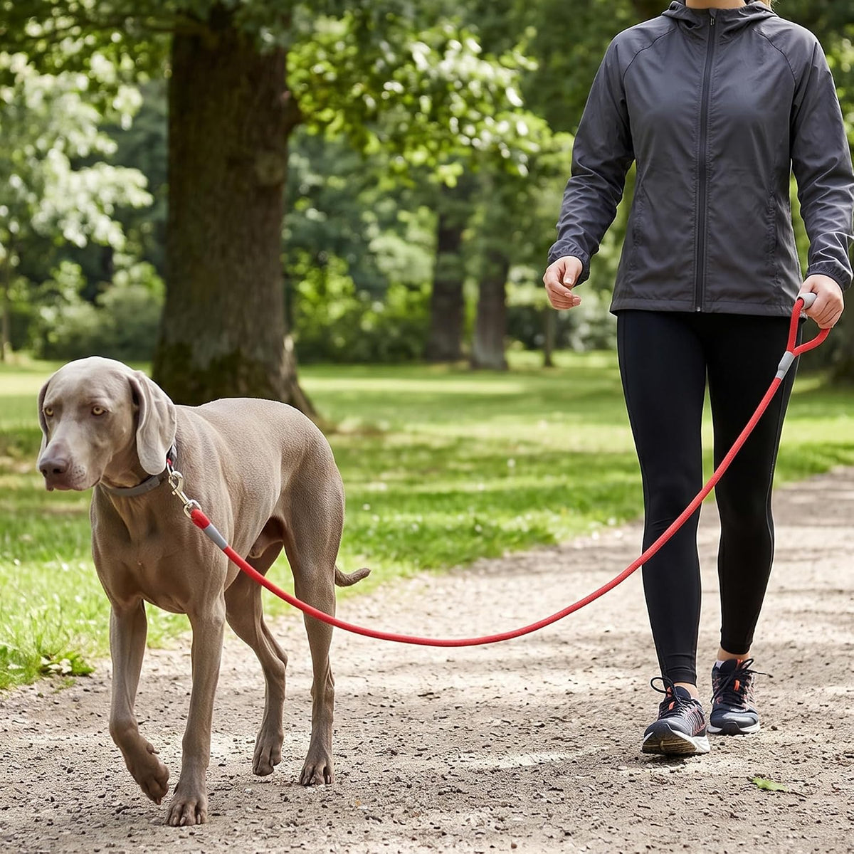 Mile High Life Dog Leash, with Padded Handle - Red / 6 Feet - image 2