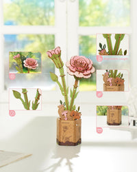 rowood 3D Puzzles for Adults - Pink Carnation - image 4