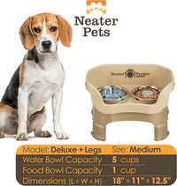 Neater Feeder Deluxe Mess-Proof Elevated Dog Bowls for Large Dogs - Medium + Slow Feed Bowl Combo / Cappuccino - image 3