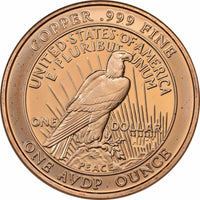 Unique Metals Walking Liberty 1 oz .999 Copper Rounds - Peace Dollar - image 2
