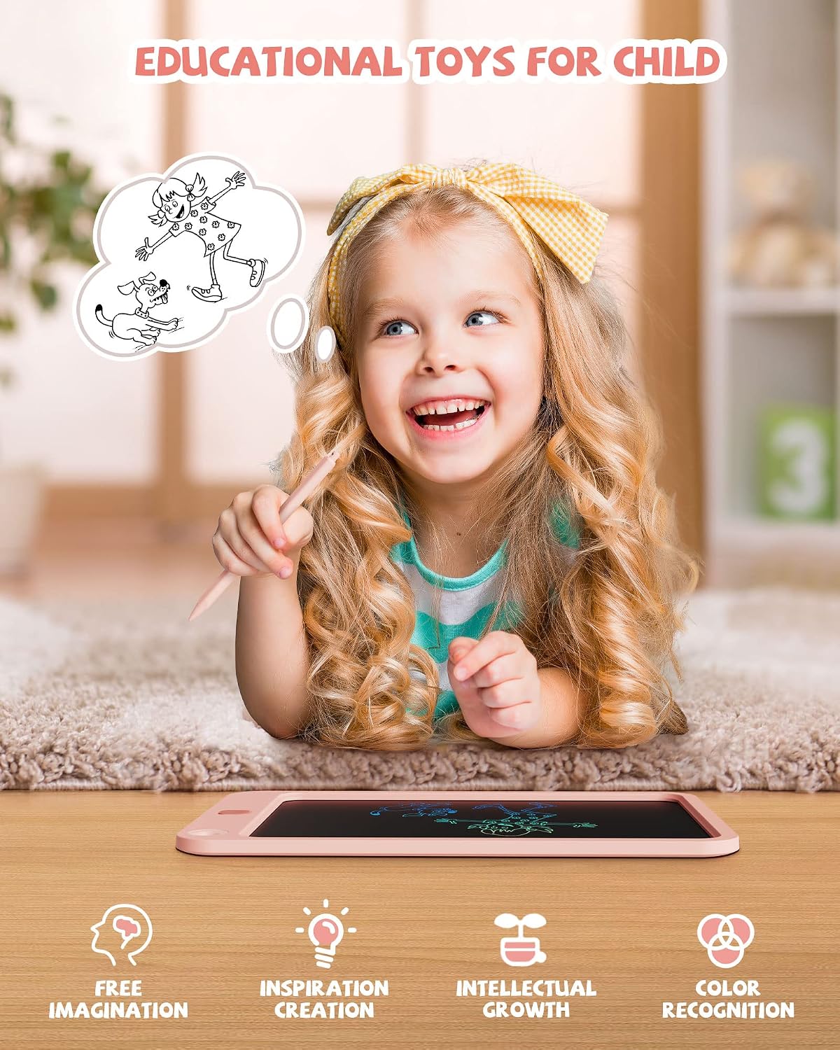 LCD Writing Tablet 10 Inch - Pink / 10inch - image 3