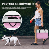 X-ZONE PET Foldable Dog Playpen - Small / A Pink - image 3