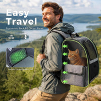 Lekereise Dog Carrier Backpack for Small Medium Dogs Cats up to 18 lbs - Gray / L-Mesh Window - image 4