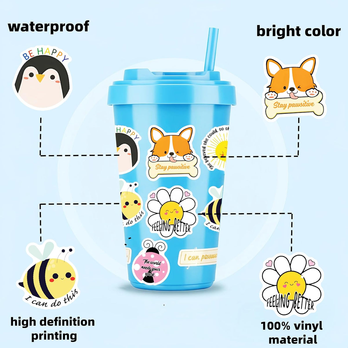 64 Sheets Halloween Stickers for Kids - 300PCS Cute Inspirational Stickers - image 4