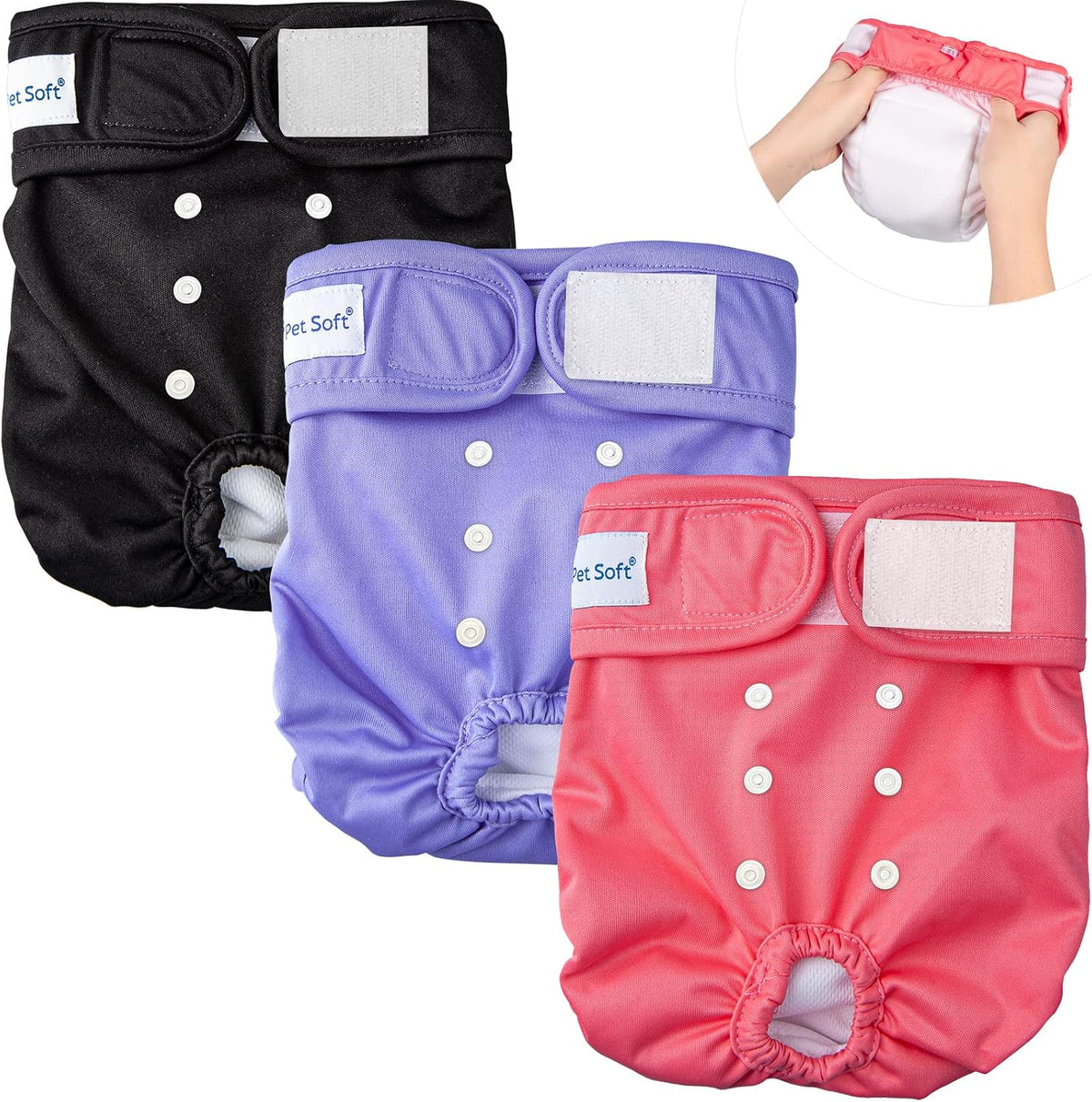 Pet Soft Washable Female Diapers Female Dog Diapers - Sprightly / X-Large:25''-33''