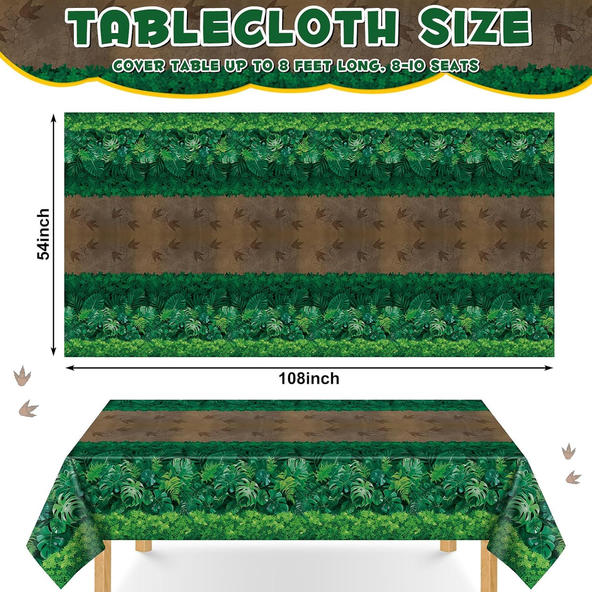 NatNarr 3 Pack Wood Grain Plastic Tablecloths - Forest Path - image 2