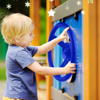 Haconba plastic pirate ship steering wheels for playsets in blue and red with mounting hardware - view 10
