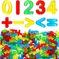Bbiamsleep 67 Pcs Plastic Practice Set Transparent Letters and Numbers – Fun for Kids & Family - Numbers and Symbols