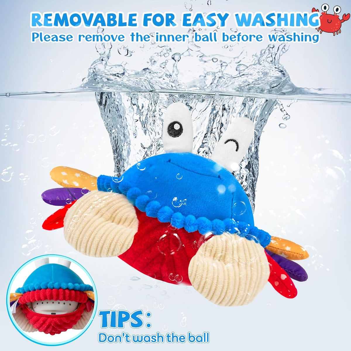 Interactive Crawling Crab Baby Toy - Blue - image 4