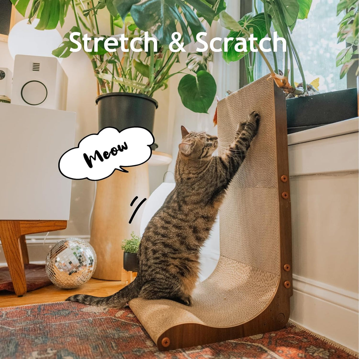 Necoichi Cardboard Cat Scratcher Wall for Indoor Cats - Regular 27.6" / Wall(Dark Cherry) - image 3