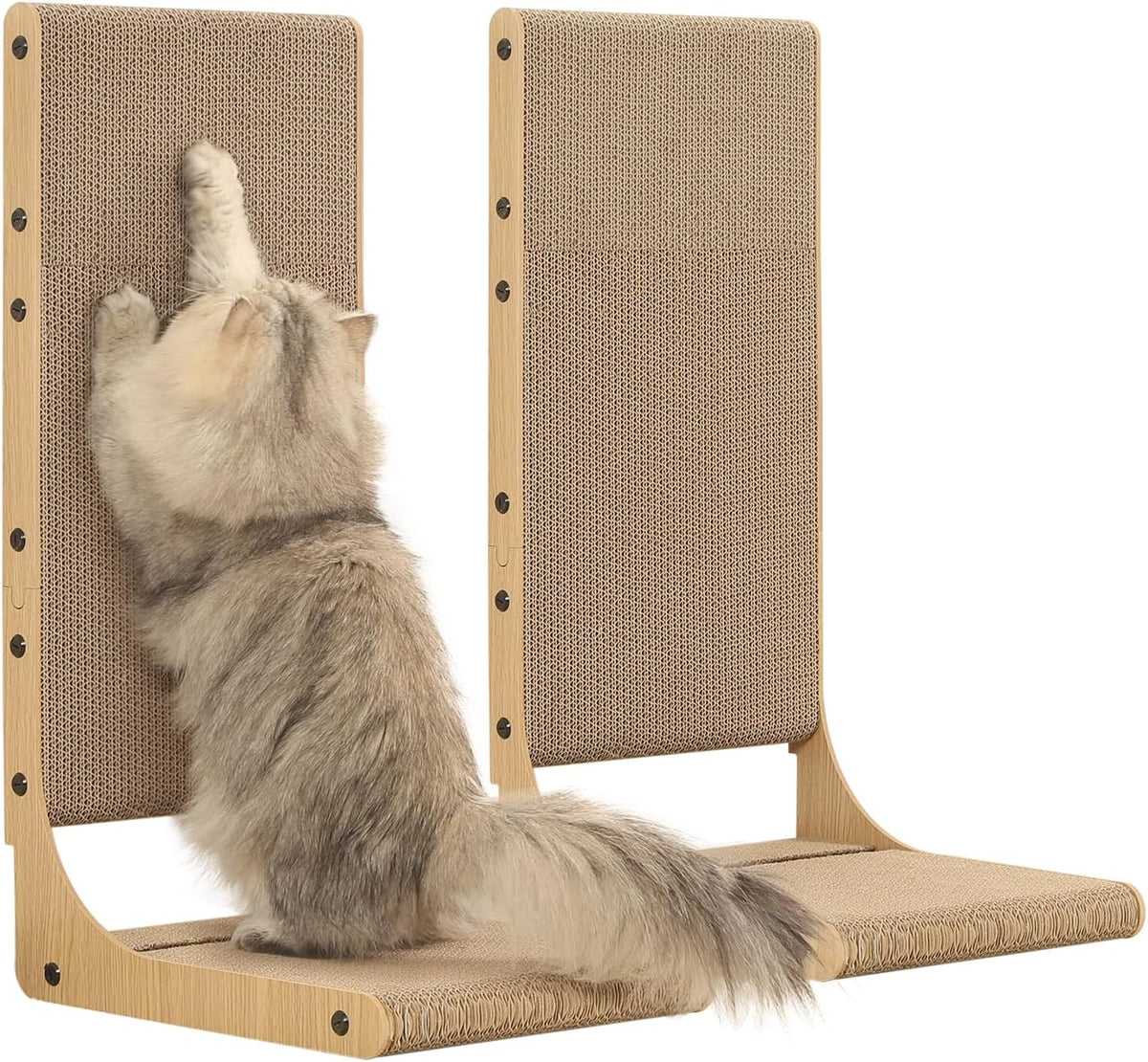 Zakkart 2-Pack L-Shaped Cat Scratching Board, Cardboard - Large 2PC (25.6'' tall)