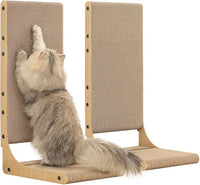 2-Pack Cat Scratching Board, 25.6'' Tall Cardboard L Shape Vertical Cat Scratchers for Indoor Cats, Cat Scratching Post for Wall and Couch, Large