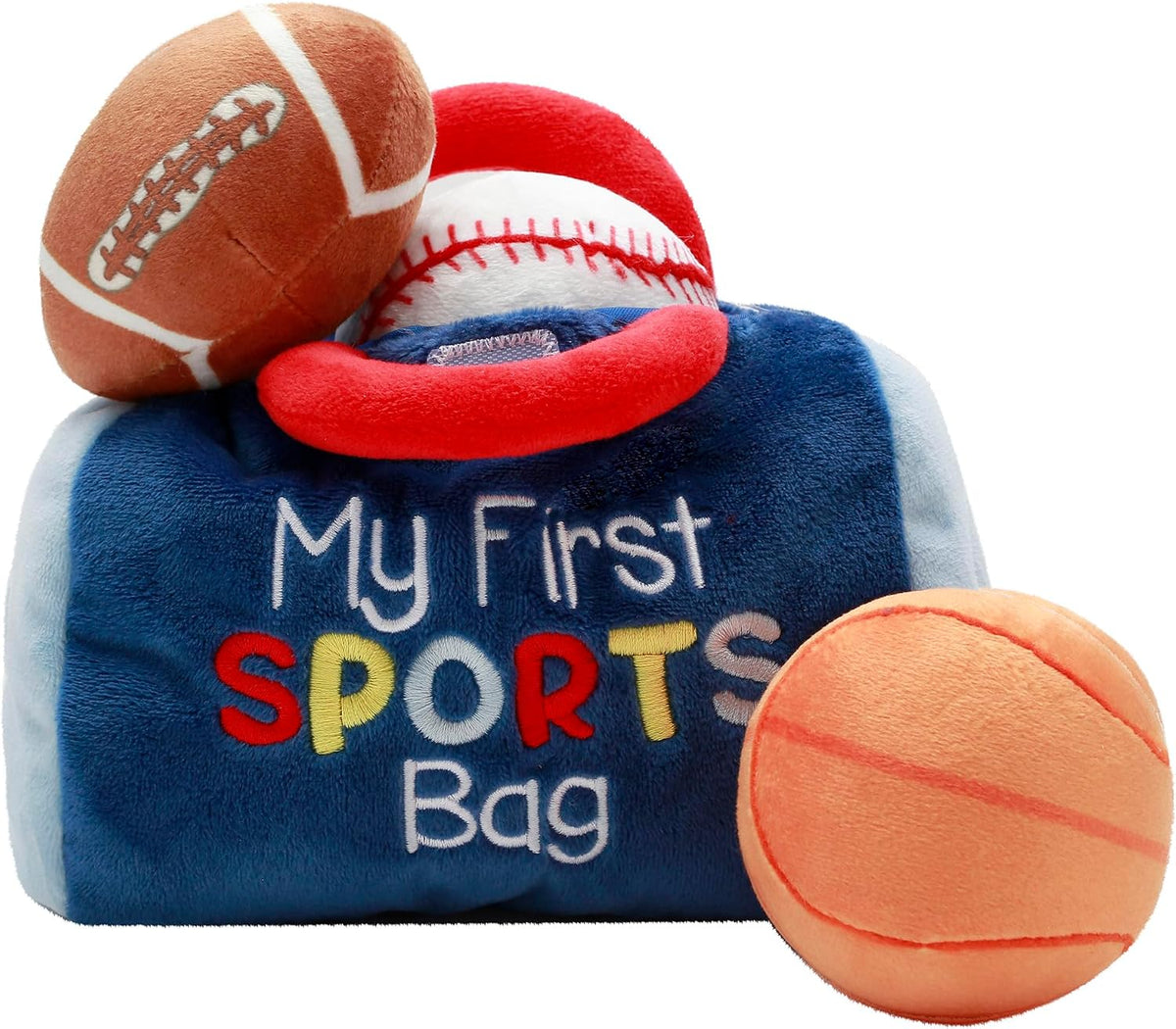 Baby Starters My First Golf plush play set in blue stripe with fabric bag, club, ball and flag - view 7