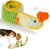 Nocciola EEL Squeaky Dog Toy - No Stuffing Yellow Eel