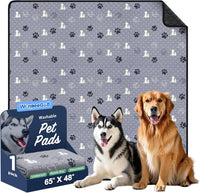 Washable Pee Pads for Dogs, Waterproof - Gray / 65"x48" (Pack of 1)