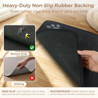 Dog Food Bowl Mat Pet Feeding Mat for Food Water 14.2x24In Grey – Essentials for Dogs - Black Rectangle / 31"L x 20"W - image 2