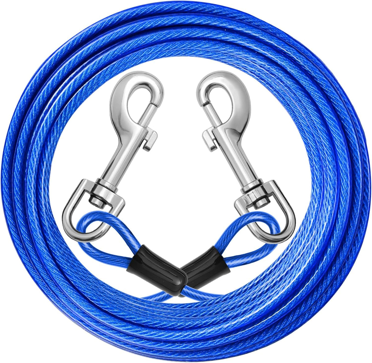 jenico Dog Tie Out Cable: 15ft Dog Leads for Yard Heavy Duty - Blue / 20FT