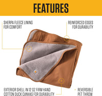 Carhartt Firm Duck Sherpa-Lined Dog Throw Carhartt Brown – Essentials for Dogs - One Size - image 4