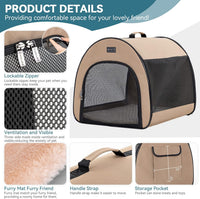 PETSFIT Portable Dog Crate, Travel Dog Crate, Roomy - Khaki / 20.0"L x 20.0"W x 26.5"H - image 3