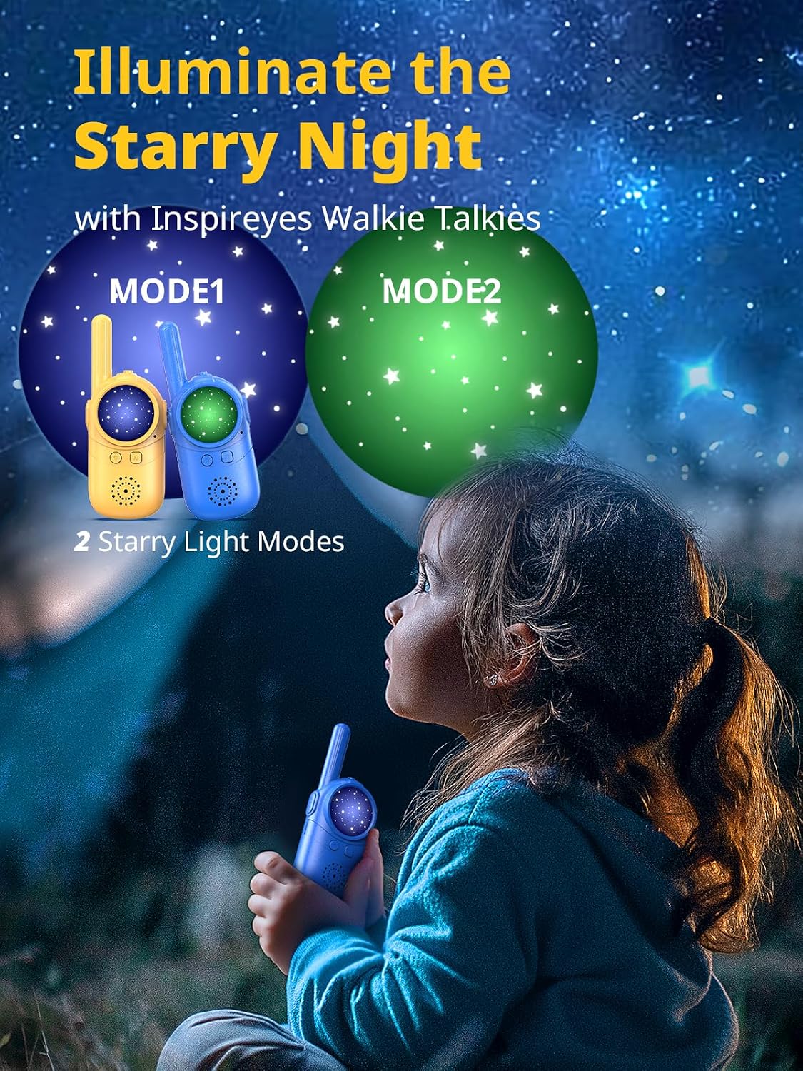 Inspireyes Kids Walkie Talkies - Blue Star / 2 Pack - image 3