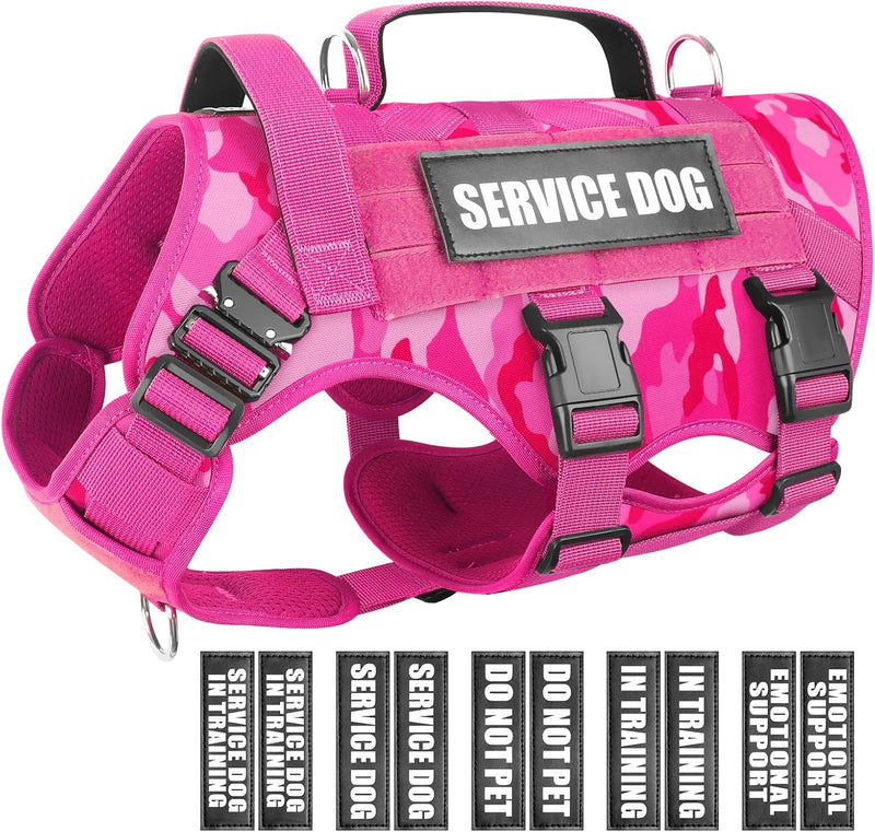 Service Dog Vest Harness for Large Dog - X-Large / Camo Pink