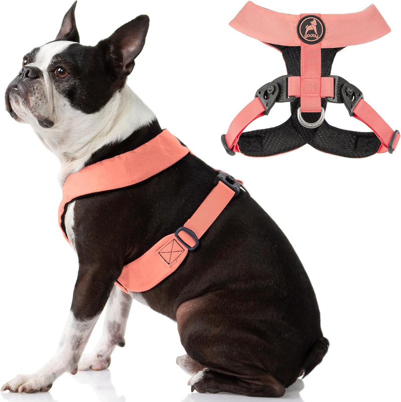 Gooby Comfort X Dual Snap Dog Harness, Choke-Free - Regular / Small Chest (13.5~16.75") / Pink