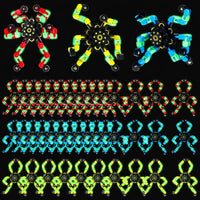 Jerify 40 pack transformable chain robot fidget spinner toys in five bright colors - view 2