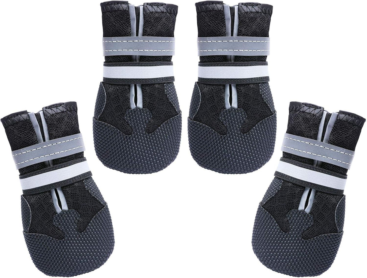 Dimicoo Breathable Dog Boots for Medium Large Dogs - Black / S (Insole Width 2")for 25~30lb