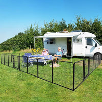 Dog Playpen Outdoor Extra Wide 24 Panels Heavy Duty Dog Fence 40" Height Anti-Rust with Doors Portable for RV Camping Yard, Total 63FT, 316 Sq.ft, Snowy Black