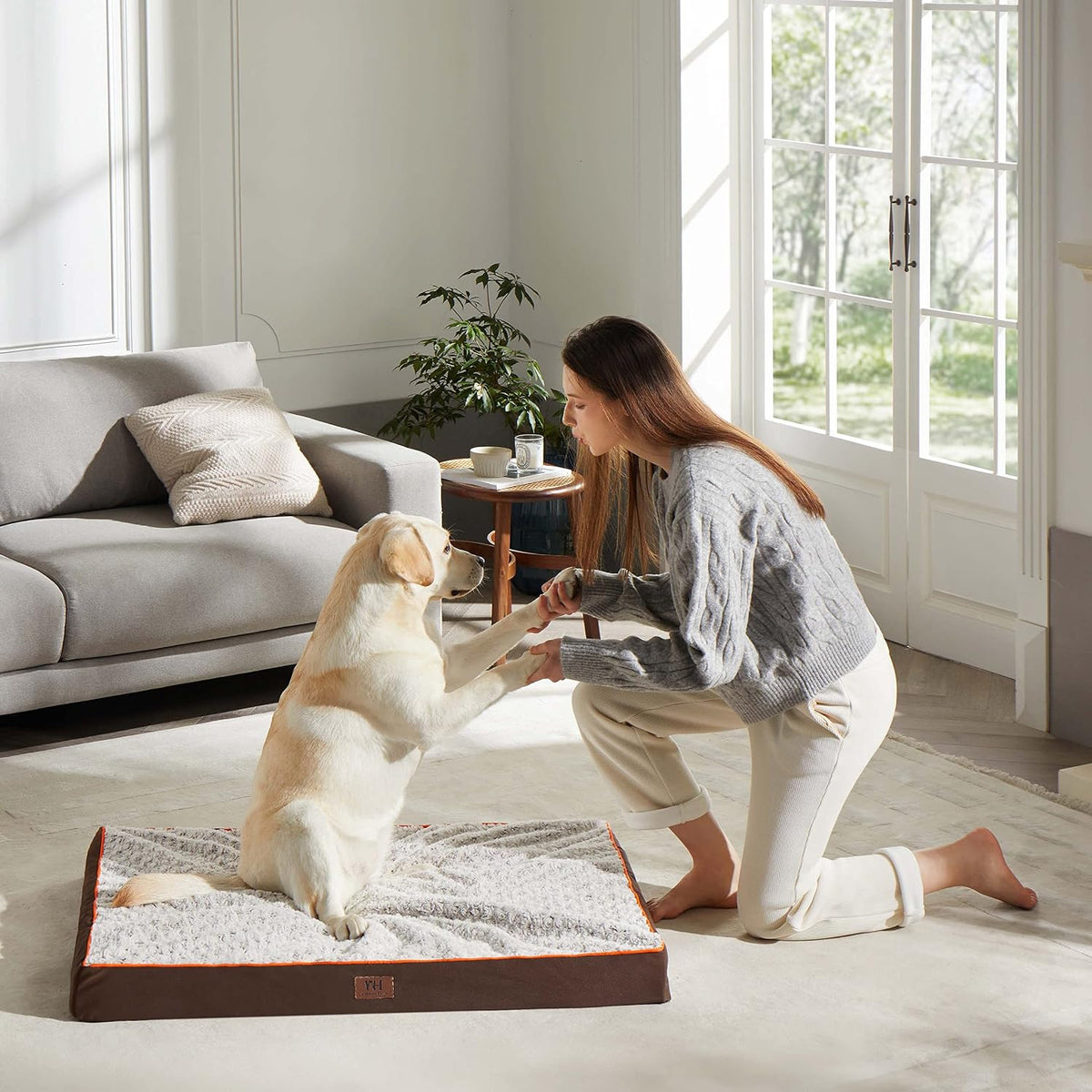 Orthopedic Dog Beds Large Sized Dog Washable Pet Bed - Brown / 30" x 20" x 3" - image 3
