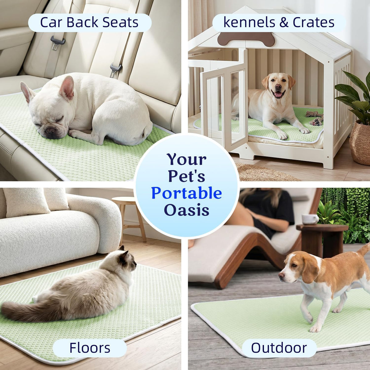 Mora Pets Dog Cooling Mat Instant Pet Cooling Pad Bed for Large Dogs - Green / 28-Inch (Small) - image 4