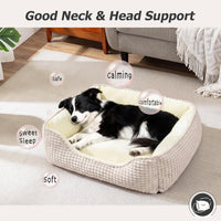 MIXJOY Dog Bed for Large Medium Small Dogs - Ivory Beige / XL(35’’x 25’’x 9’') - image 2
