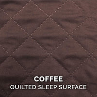 Furhaven Pillow Dog Bed for Large/Medium Dogs w/ Removable Bolsters & Washable Cover - Quilted Sofa - Coffee, Large