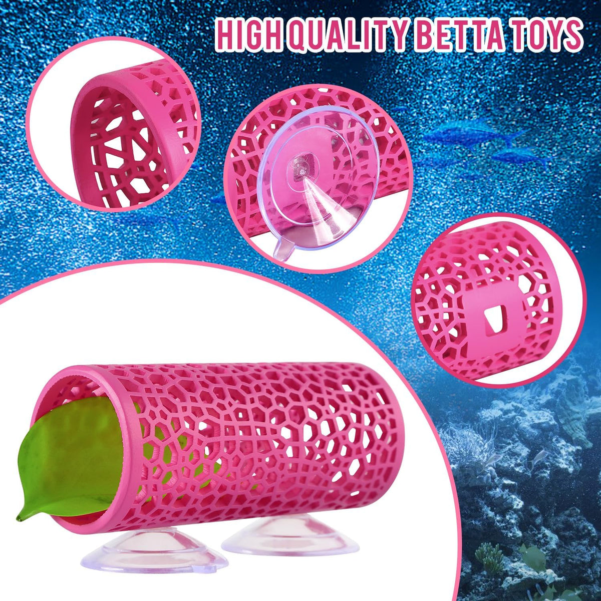 Abizoo Betta Fish Tunnel & Reptile Hide - Pink - image 4
