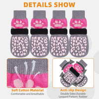 Dog Socks Shoes for Hot Pavement - Pink+Grey / Small(4 Pack) - image 3