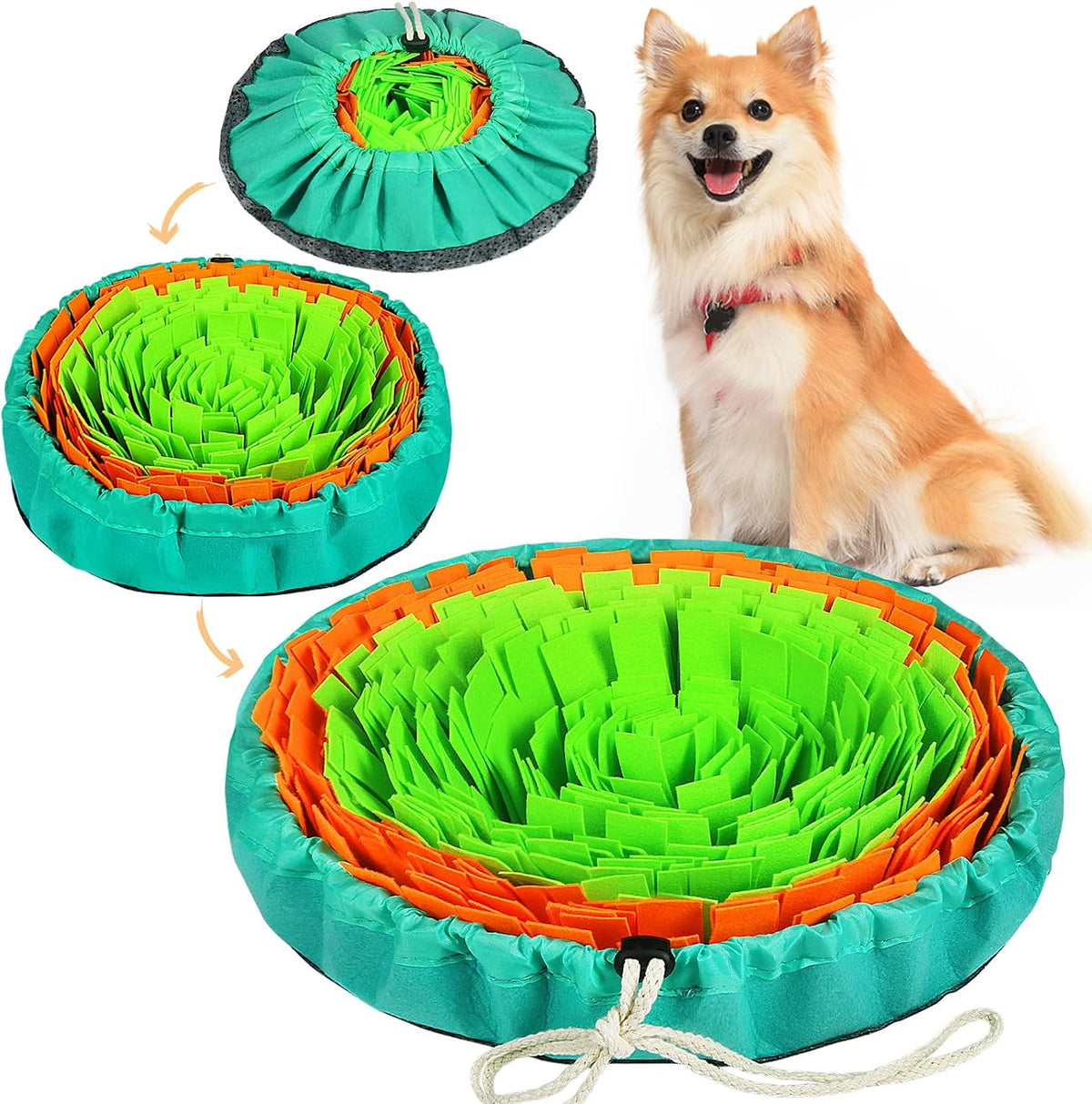 Vivifying Snuffle Mat for Dogs - Green&Orange