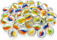 Sukh 78 Pcs Glass Marbles - 80 Pcs - Orange, Yellow, Blue, Green