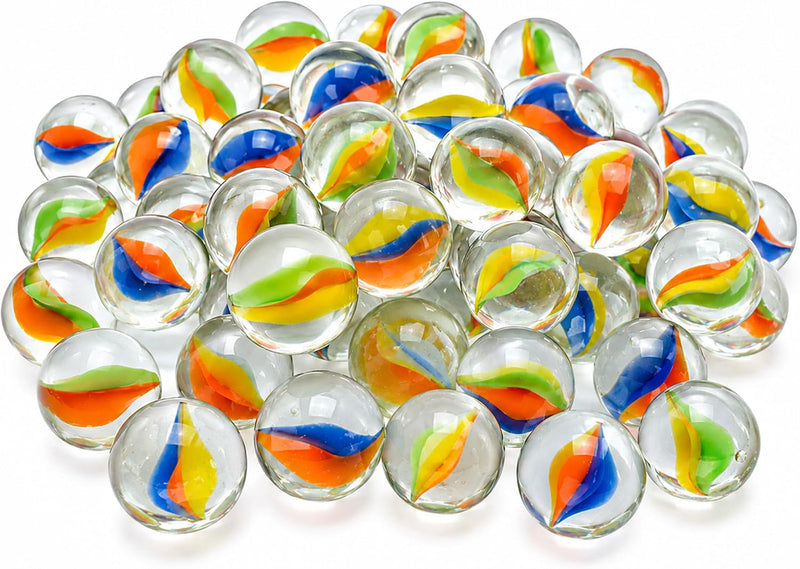 Sukh 78 Pcs Glass Marbles - 80 Pcs - Orange, Yellow, Blue, Green