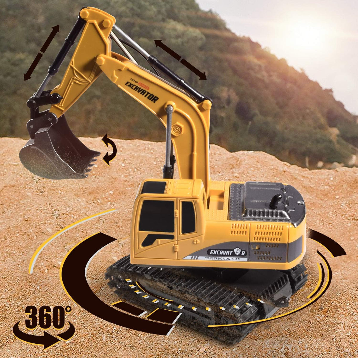 Remote Control Excavator, Beach Excavator Sand Toy Gift for Boys Age 3-7 – Fun for Kids & Family - image 3