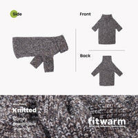 Fitwarm Thermal Knitted Dog Sweater Doggy Winter Coat Pet Clothes - X-Small / Heather Black - image 4