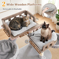 Maine Coon Cat Tree, Heavy Duty Cat Tower for 20 lbs+, GCT033G – Essentials for Cats - 74.8 inches / Light Gray - image 3