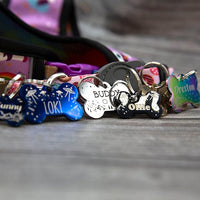 Personalized Dog Tag with 5 Lines of Custom Deep Engraved Durable Stainless Steel Pet ID Name Tag Designer Regular Size Bone