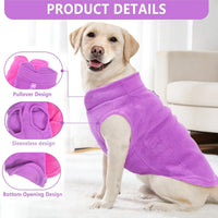 2 Pieces Fleece Dog Sweater Vest Winter Warm Dog Clothes for Small - rose,purple / XX-Large(27-36lbs) - image 2