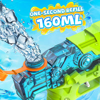 JouJueBoo 2 pack water guns for kids with clear 180cc tanks, blue and green - view 11