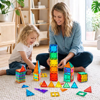 Gemmicc 100 PCS Magnetic Tiles with 2 Cars - 100 PCS - image 3
