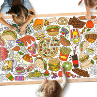 Halloween Activity Poster, Halloween Tablecloth for Kids - Food