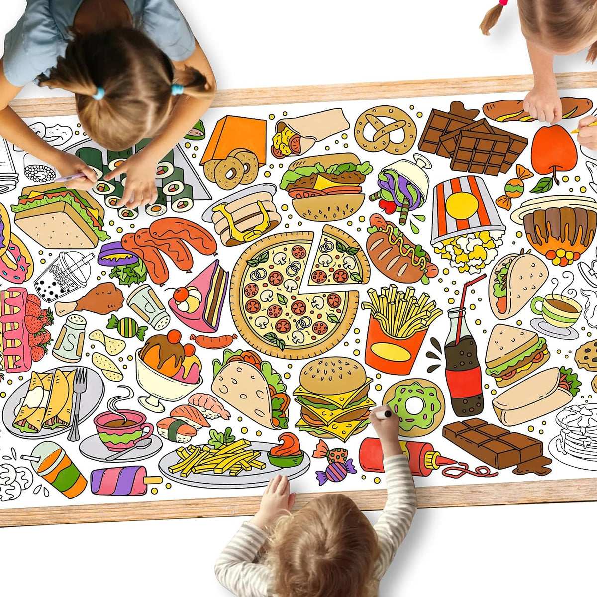 Halloween Activity Poster, Halloween Tablecloth for Kids - Food