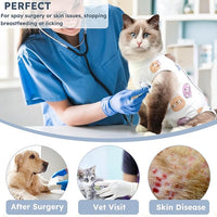 Cat Recovery Suit for Spay Abdominal Wounds, Breathable Cat Onesie for Cats After Surgery Female, Kitten Surgical Recovery Suit Female Cone of Shame Alternative for Cats Anti Licking